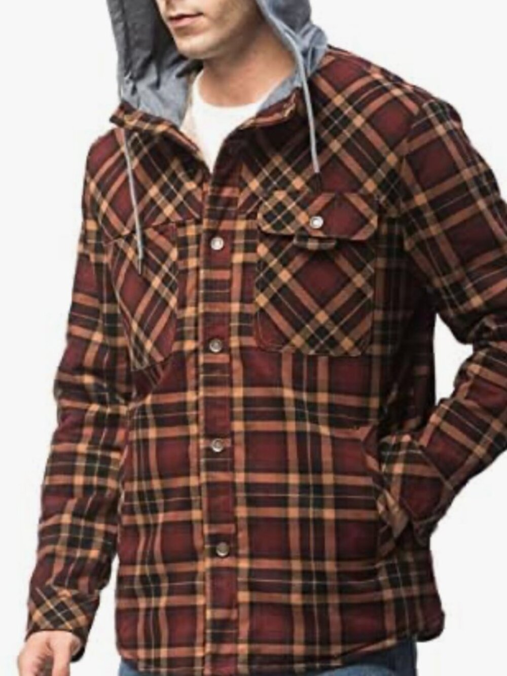 Men's Flannel Sherpa Lined Shirt Jacket sz XL - Plaid